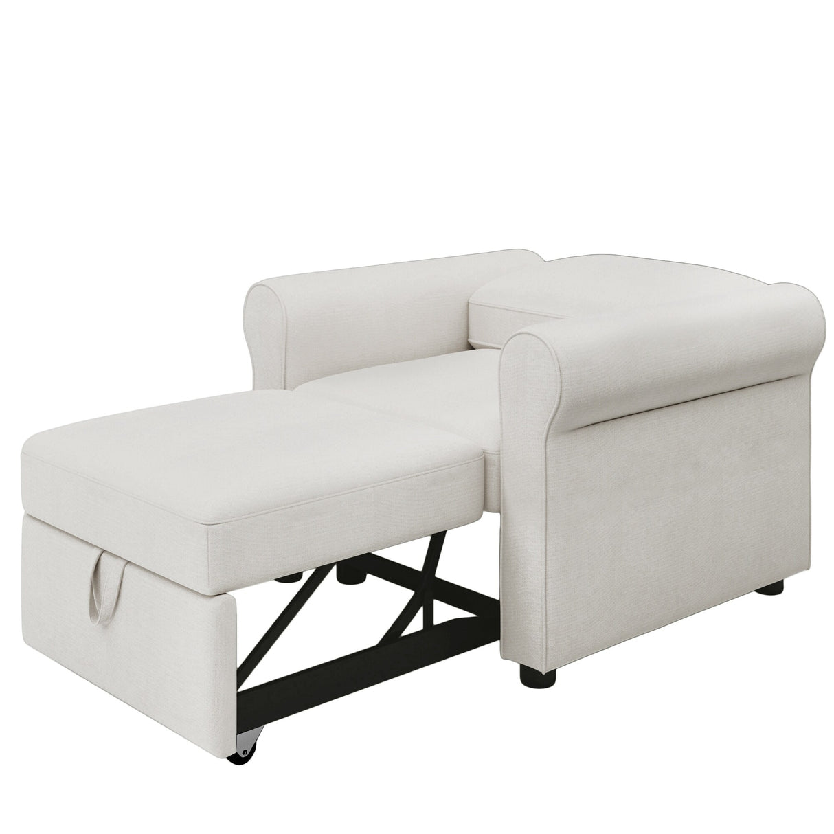3-in-1 Modern Accent Chair with Adjust Backrest Convertible Sofa Bed - 34"x33"x33"H