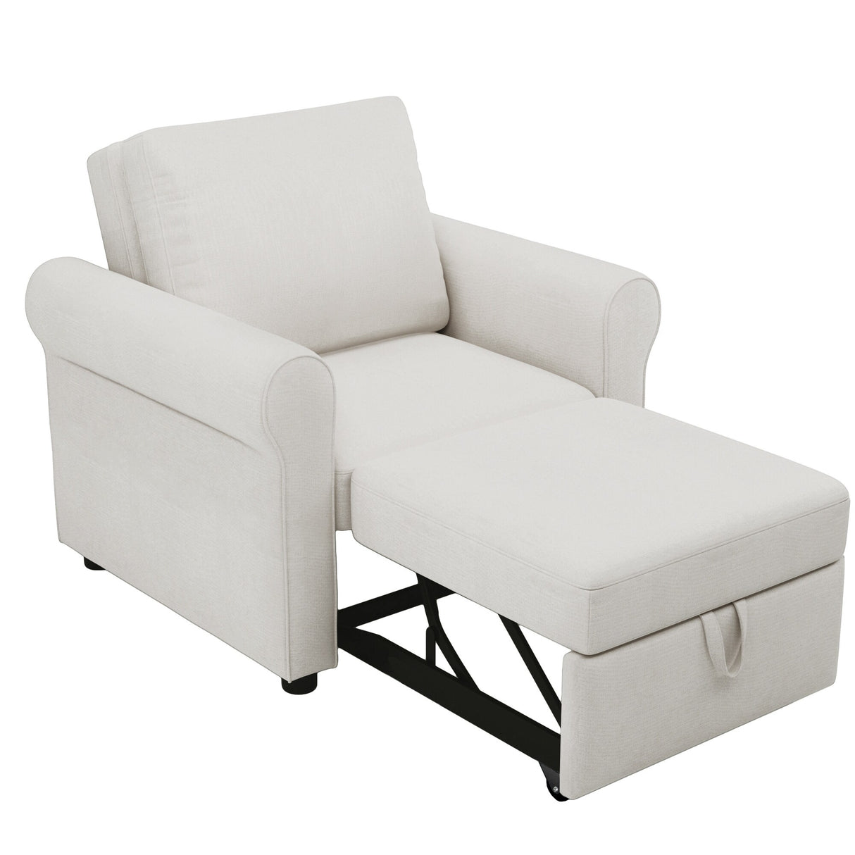 3-in-1 Modern Accent Chair with Adjust Backrest Convertible Sofa Bed - 34"x33"x33"H