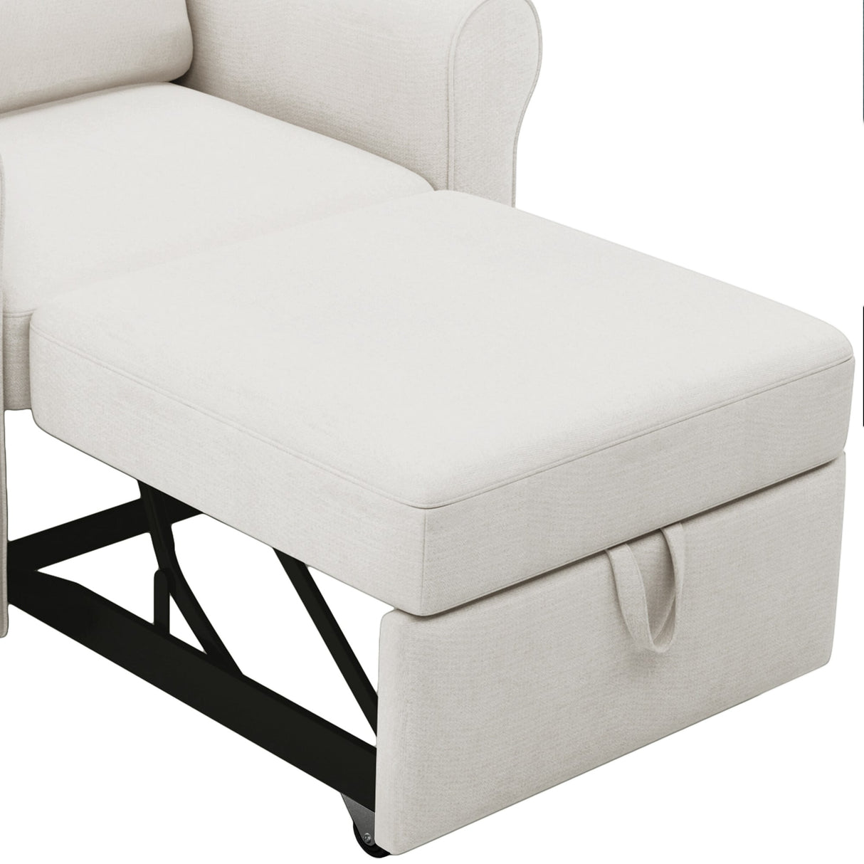 3-in-1 Modern Accent Chair with Adjust Backrest Convertible Sofa Bed - 34"x33"x33"H