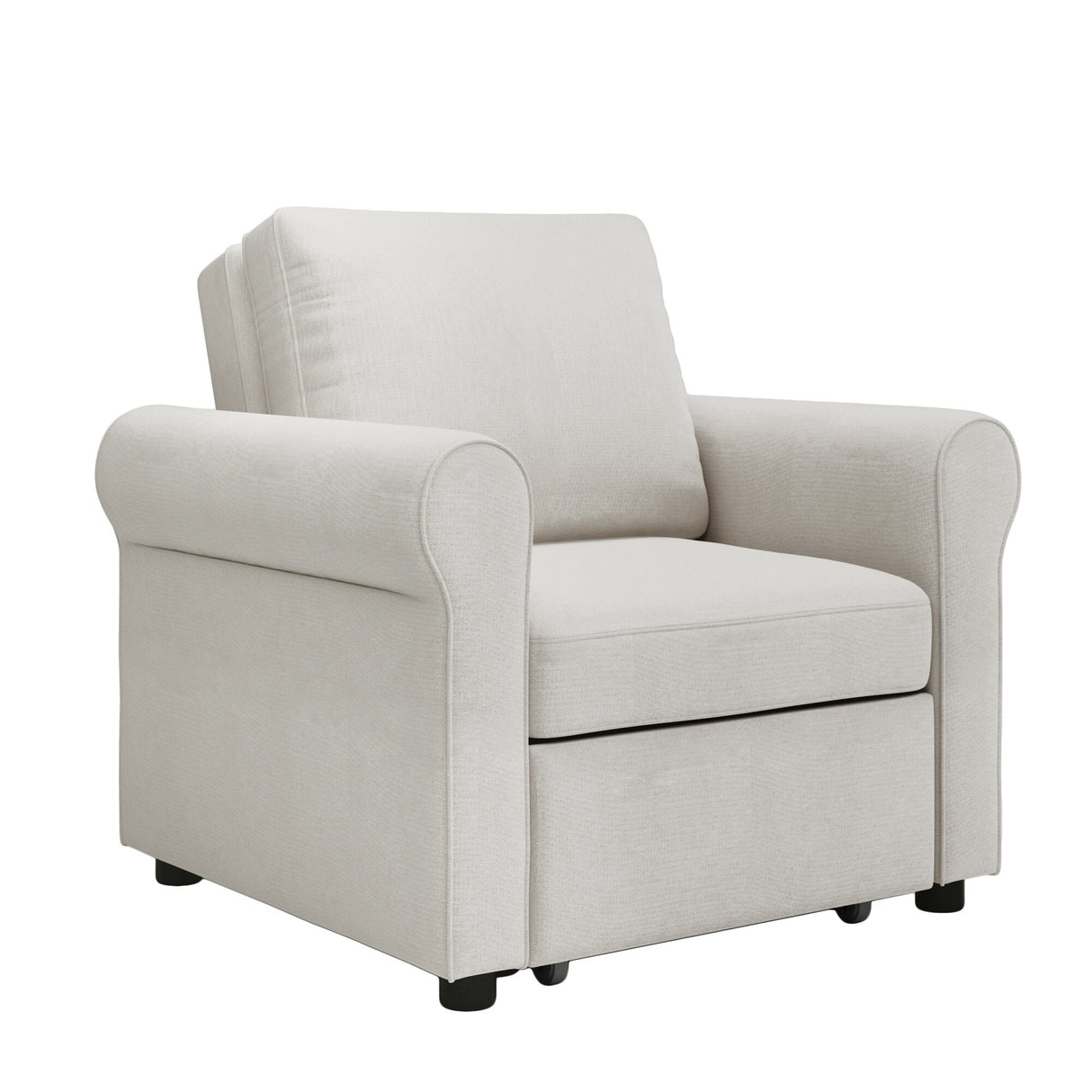3-in-1 Modern Accent Chair with Adjust Backrest Convertible Sofa Bed - 34"x33"x33"H