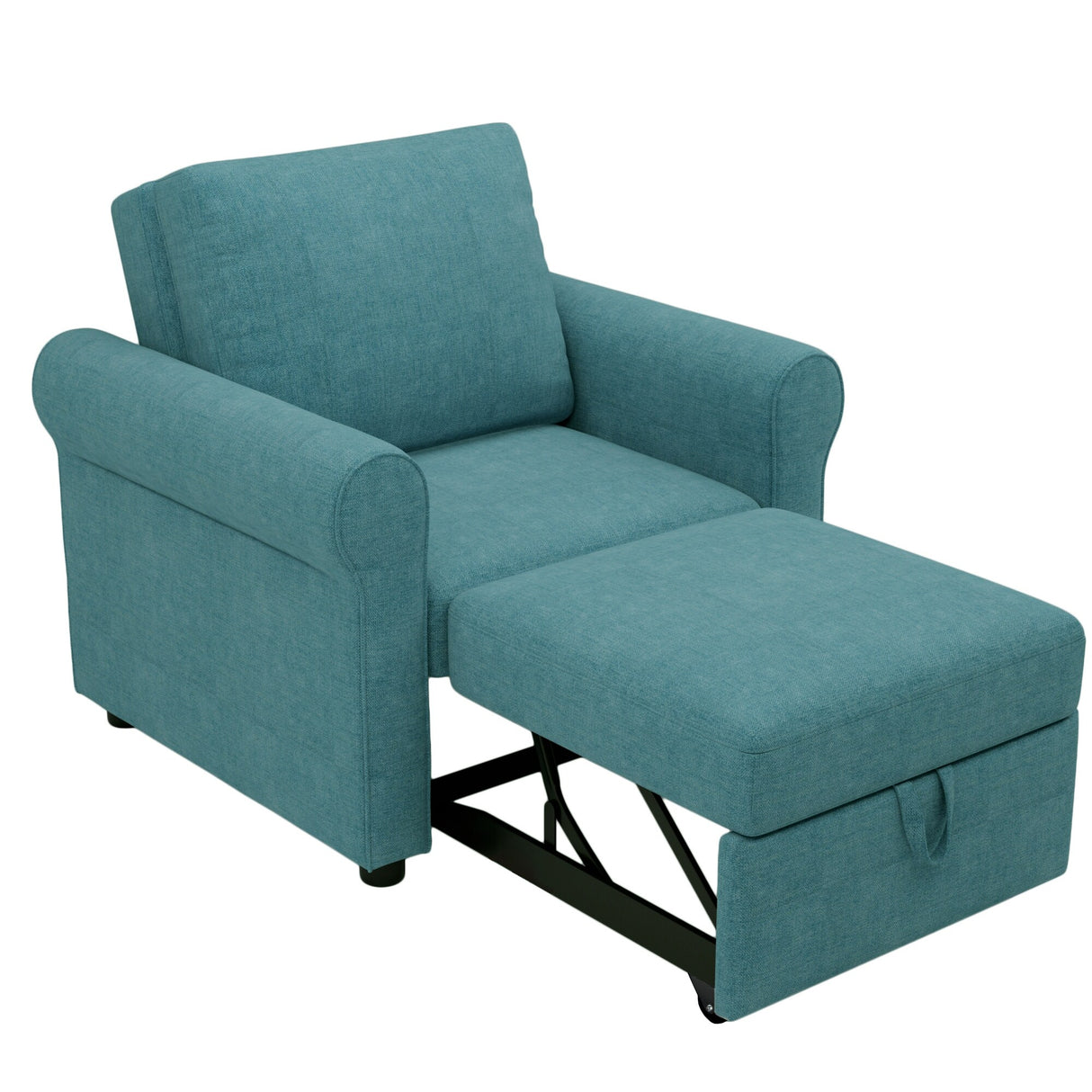 3-in-1 Modern Accent Chair with Adjust Backrest Convertible Sofa Bed - 34"x33"x33"H