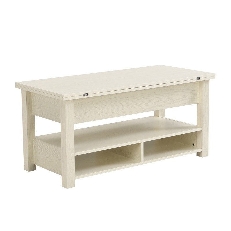 3 in 1 Multi-Functional Lift Top Coffee Table, Lift Tabletop Dining Table with Open Shelves