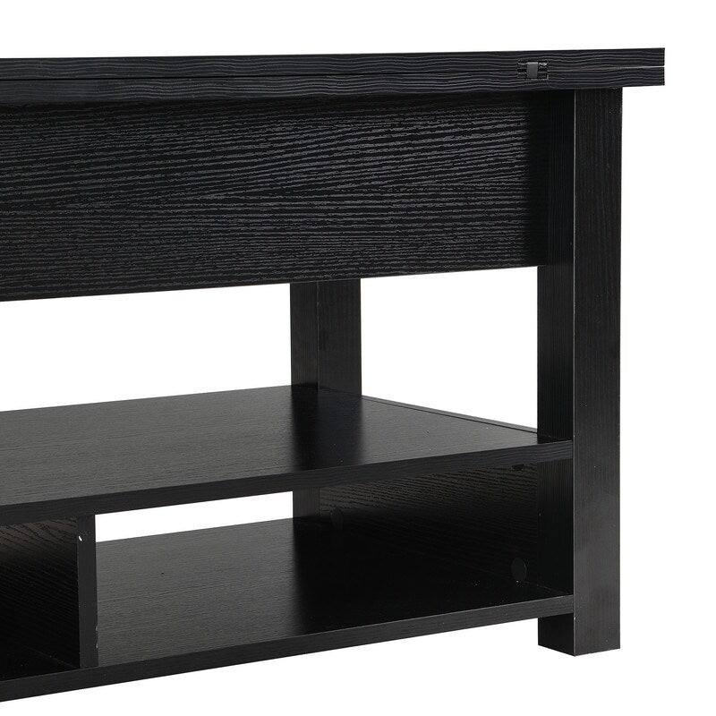 3 in 1 Multi-Functional Lift Top Coffee Table, Lift Tabletop Dining Table with Open Shelves