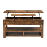 3 in 1 Multi-Functional Lift Top Coffee Table, Lift Tabletop Dining Table with Open Shelves