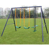 3-in-1 Outdoor Playground Equipment Kids Swing Sets w/Swings & Glider