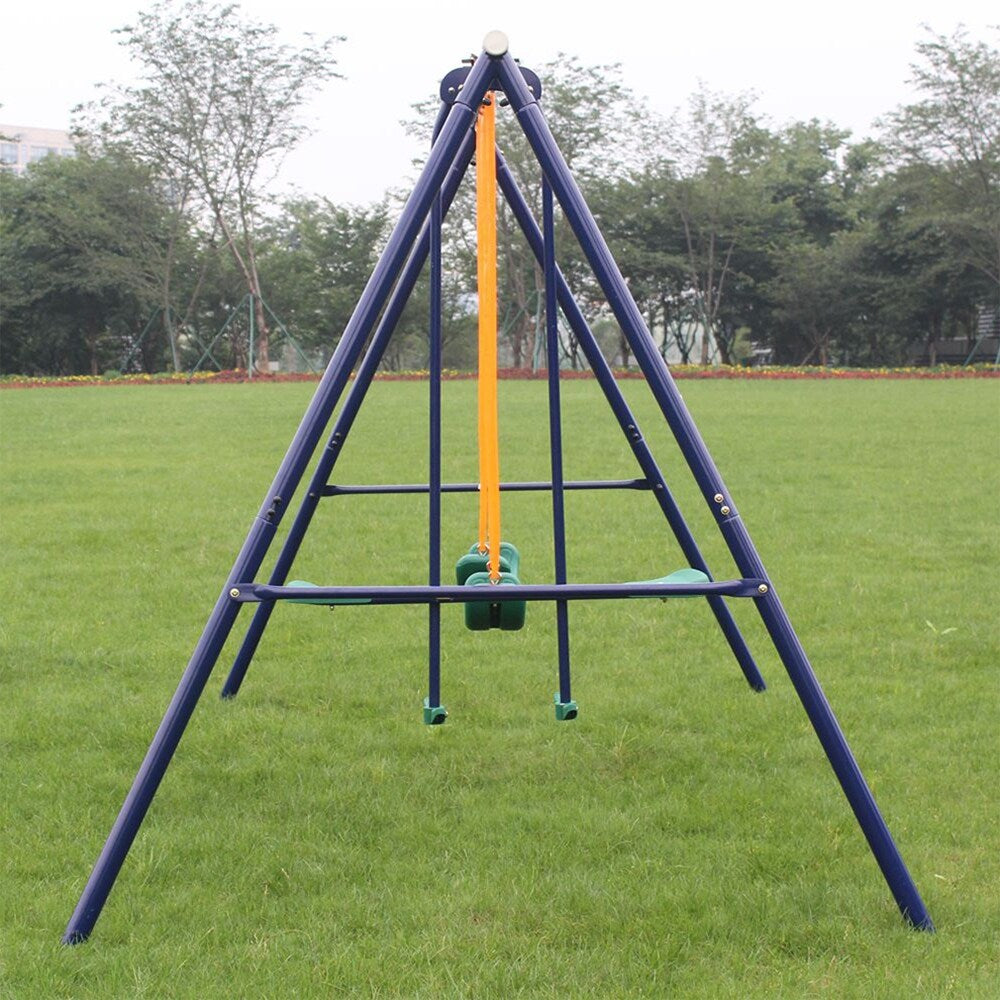 3-in-1 Outdoor Playground Equipment Kids Swing Sets w/Swings & Glider