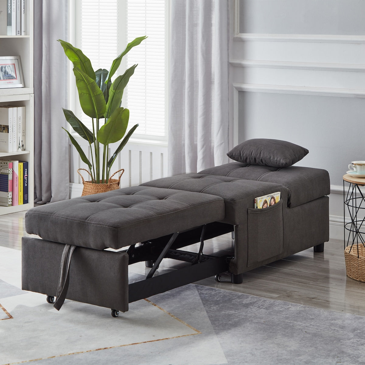 3-in-1 Sofa Bed Chair, Convertible Sleeper Chair Bed,Adjust Backrest Into a Sofa,Lounger Chair,Single Bed