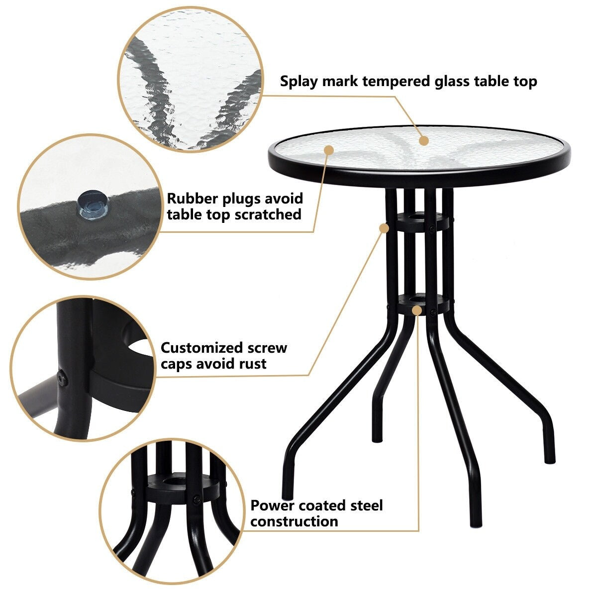 3 pcs Bistro Patio Garden Furniture Set