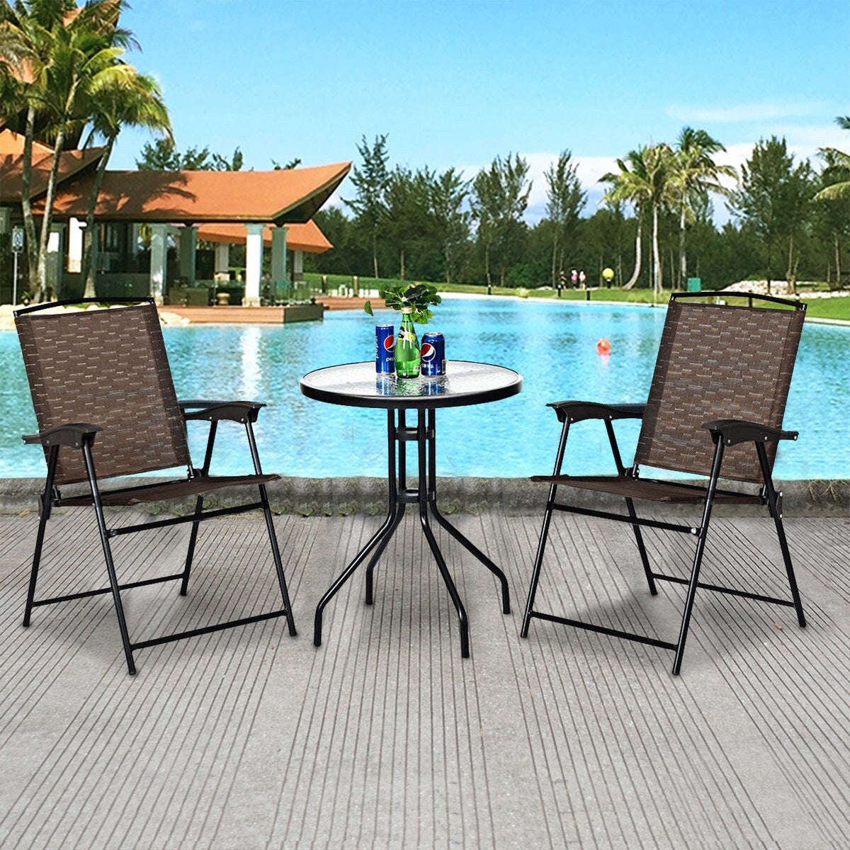 3 pcs Bistro Patio Garden Furniture Set