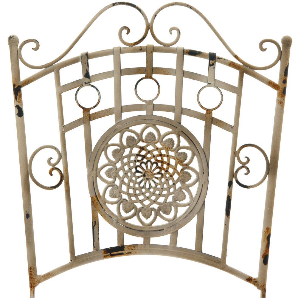Handmade 3-piece Distressed White Rustic Metal Garden Table Set (China)
