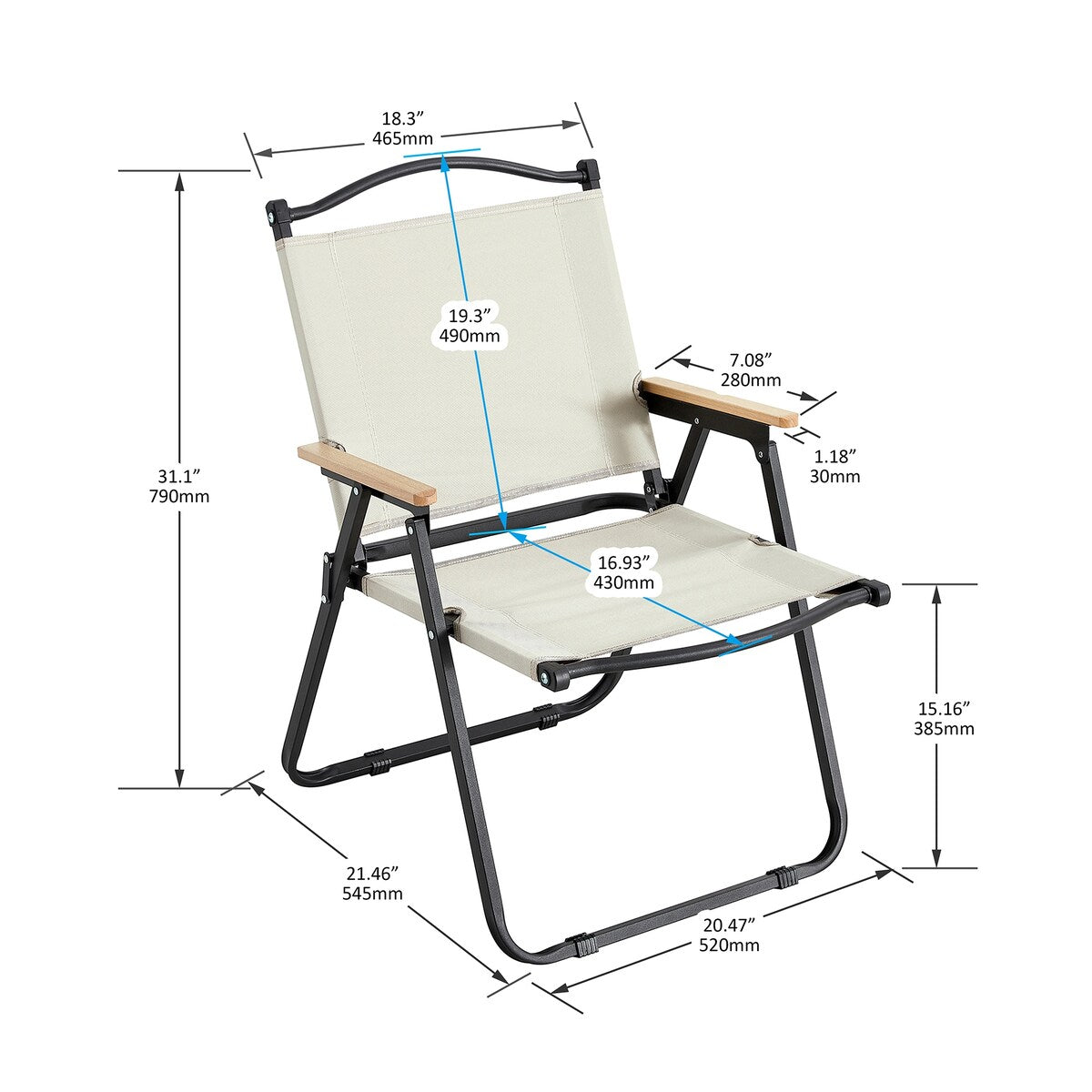 3-piece Folding Outdoor Table and two chairs,Lightweight Aluminum Roll-up Square for indoor, Outdoor Camping