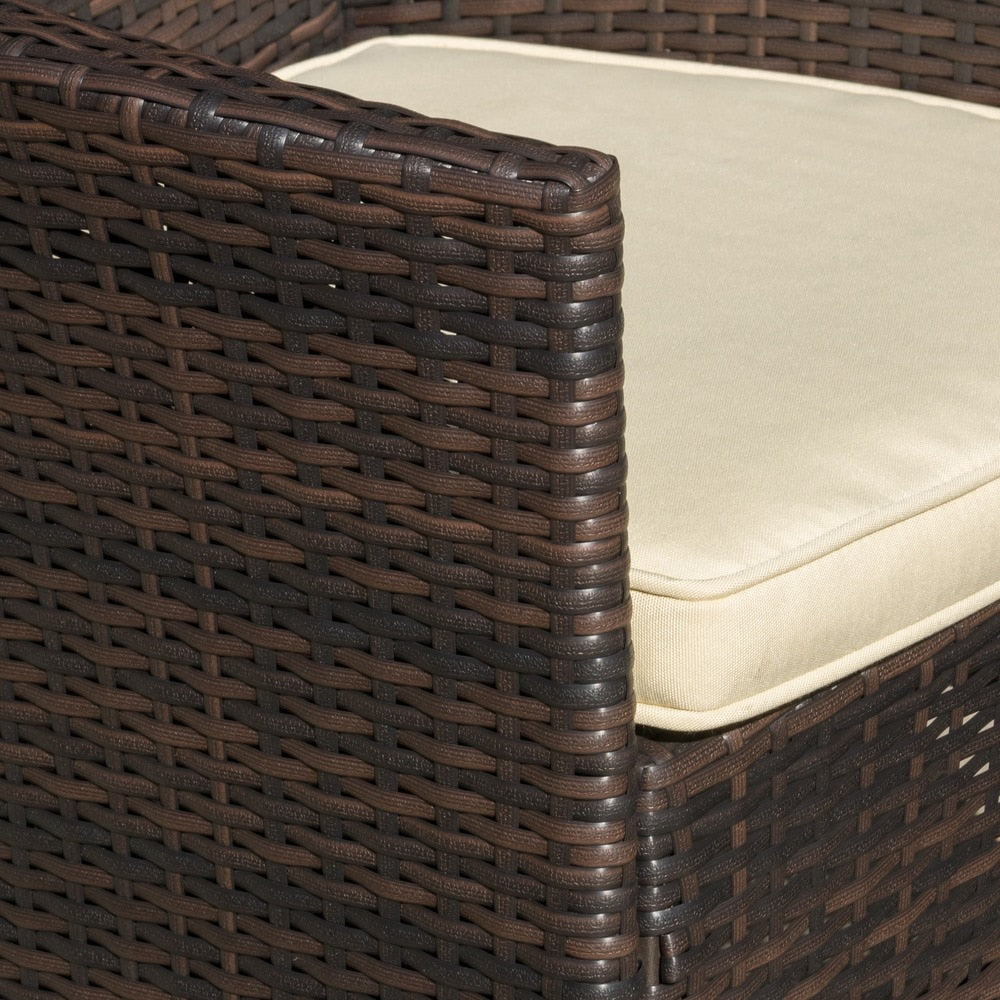 Christopher Knight Home 3-Piece Outdoor Wicker Chat Set with Cushions - N/A