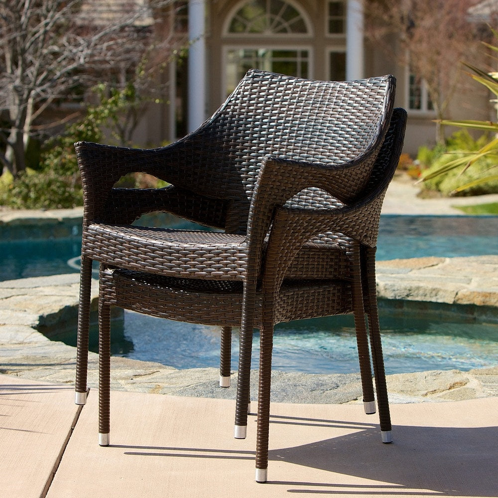 Christopher Knight Home 3-Piece Outdoor Wicker Chat Set with Cushions - N/A