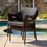 Christopher Knight Home 3-Piece Outdoor Wicker Chat Set with Cushions - N/A