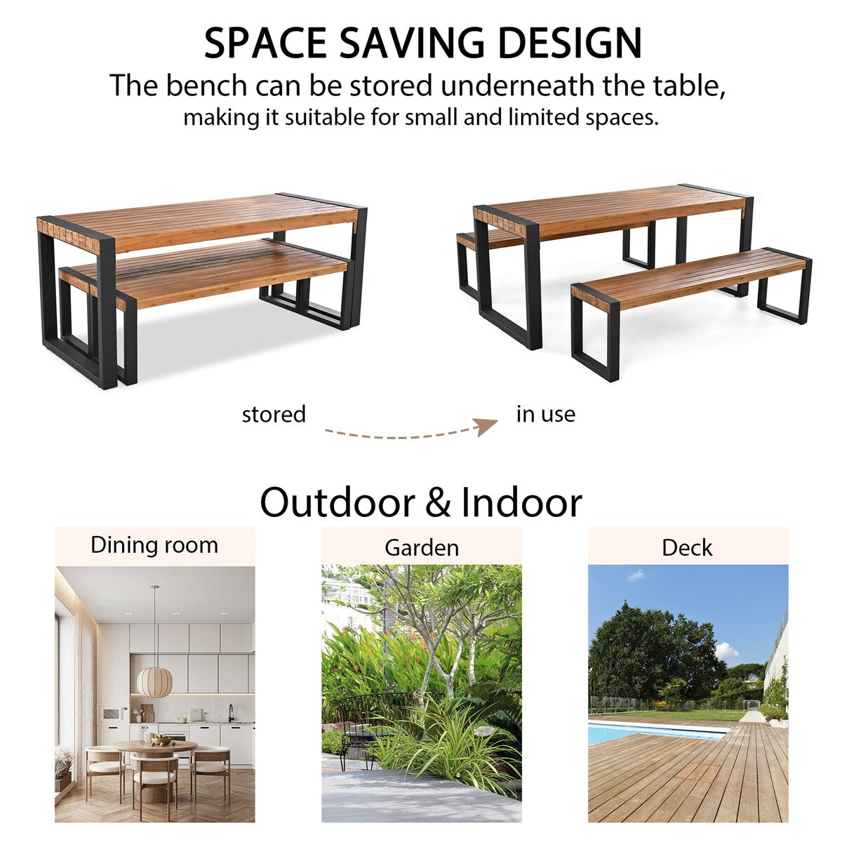 3-pieces Outdoor Dining Table
