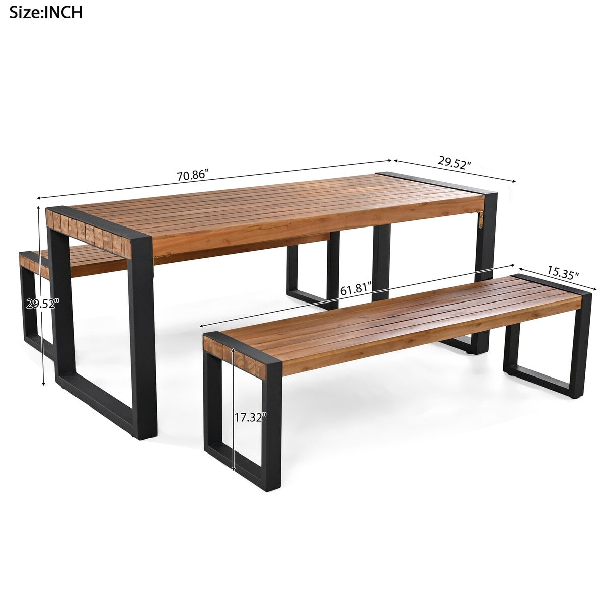 3-pieces Outdoor Dining Table
