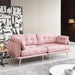 3 seat cotton linen fabric sofa with metal legs
