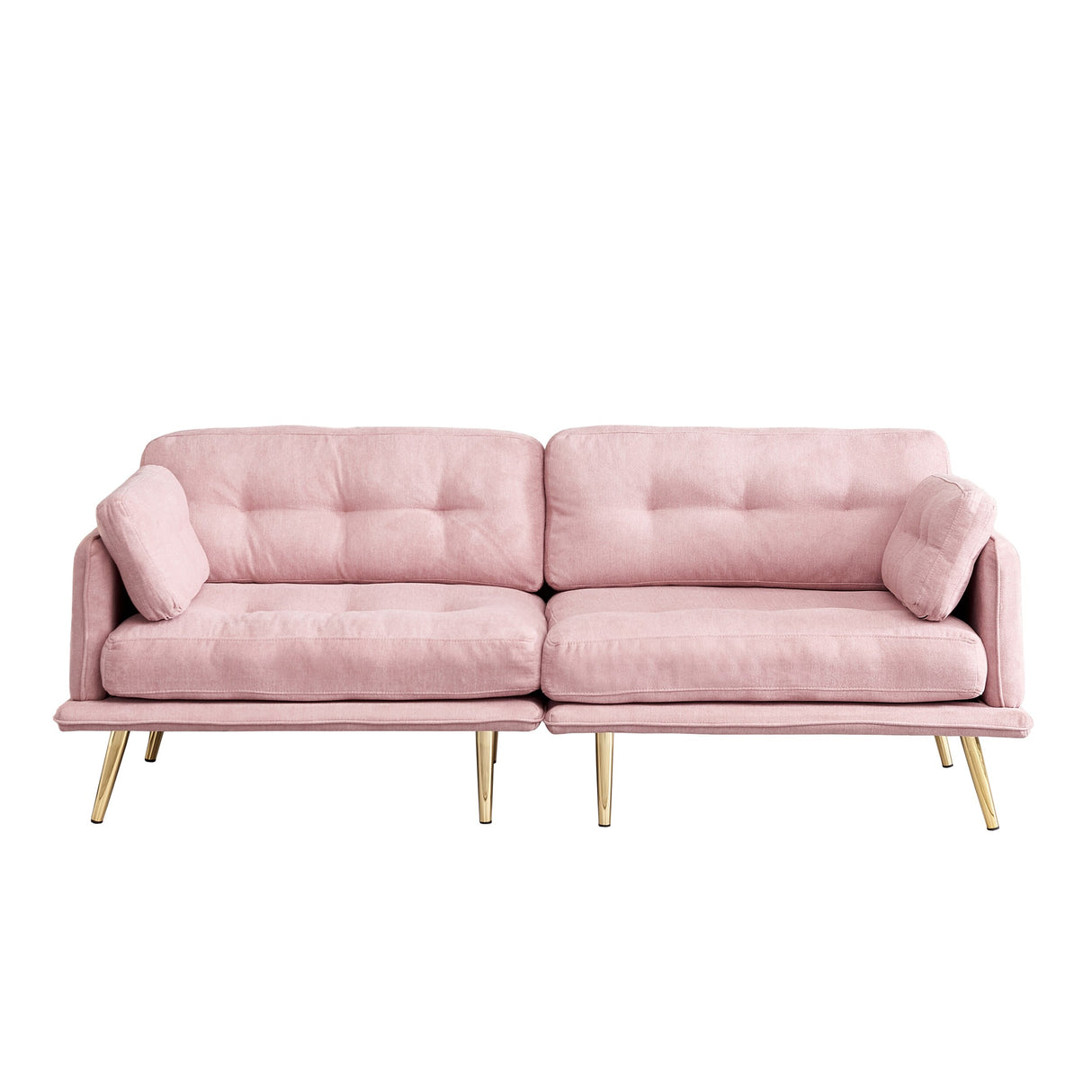 3 seat cotton linen fabric sofa with metal legs