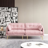 3 seat cotton linen fabric sofa with metal legs
