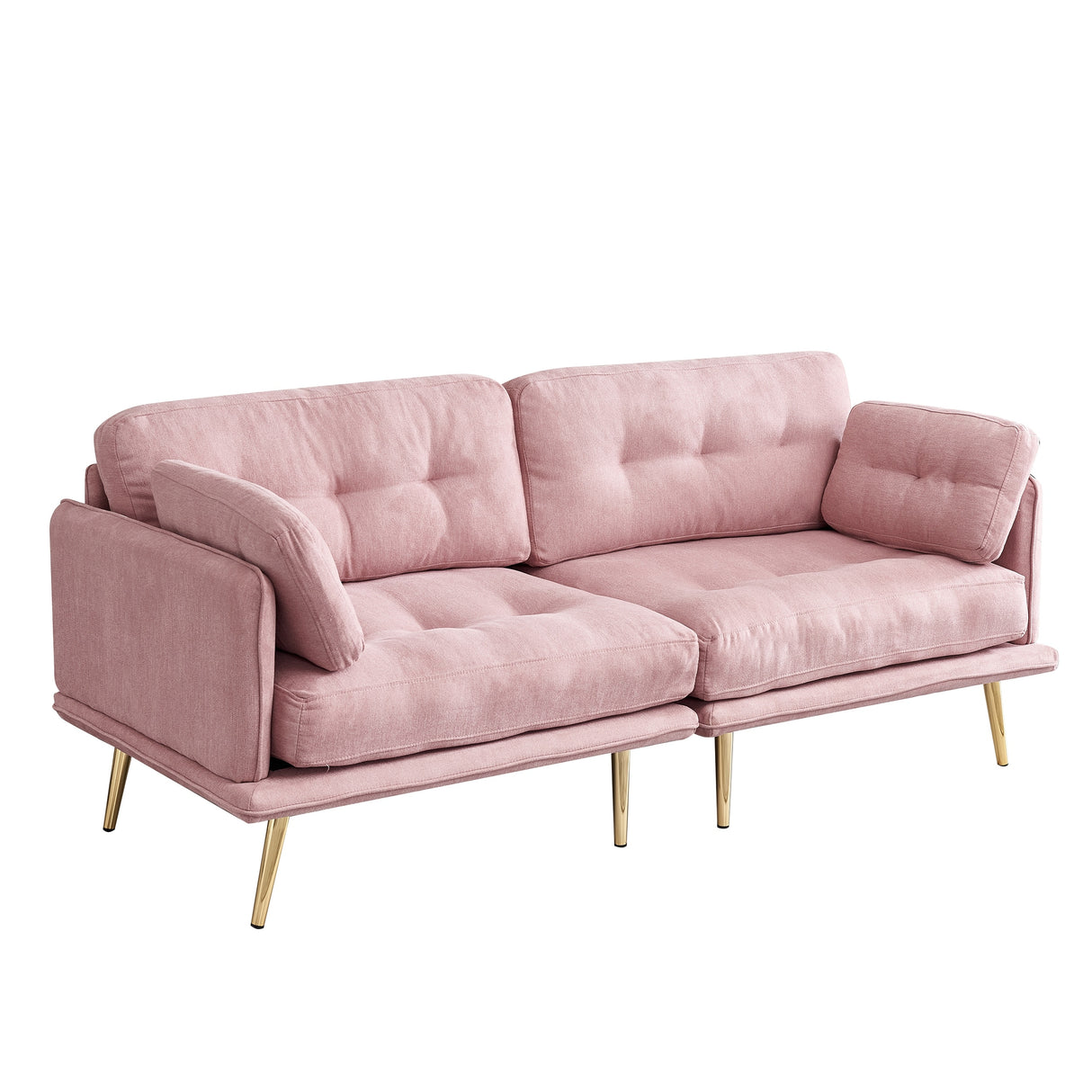 3 seat cotton linen fabric sofa with metal legs