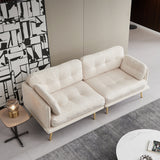 3 seat cotton linen fabric sofa with metal legs