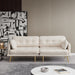 3 seat cotton linen fabric sofa with metal legs