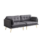 3 seat cotton linen fabric sofa with metal legs