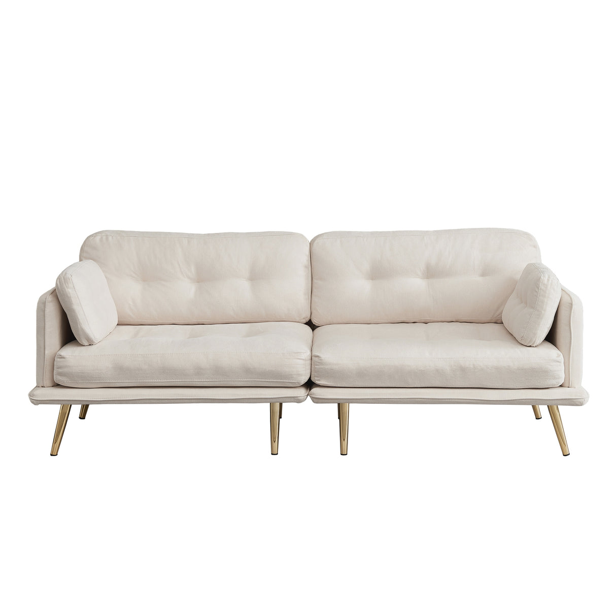 3 seat cotton linen fabric sofa with metal legs
