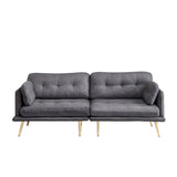 3 seat cotton linen fabric sofa with metal legs