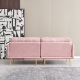 3 seat cotton linen fabric sofa with metal legs