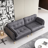 3 seat cotton linen fabric sofa with metal legs