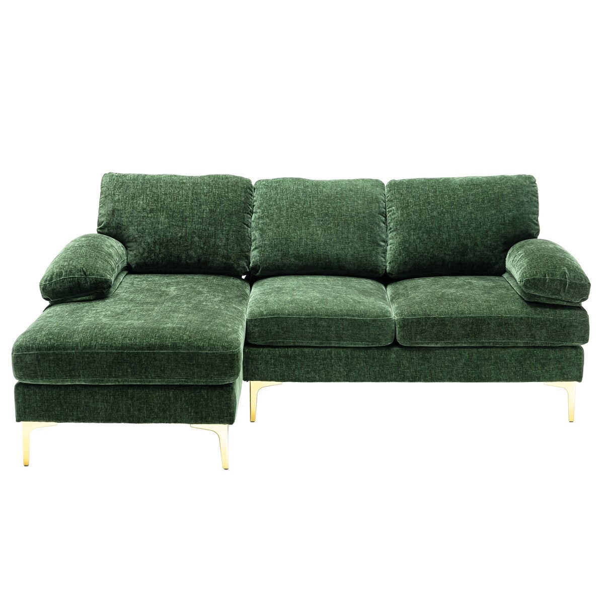 3-seater Sofa L-shape Polyester Padded Sectional Pillow Top Arms Sofa Chaise