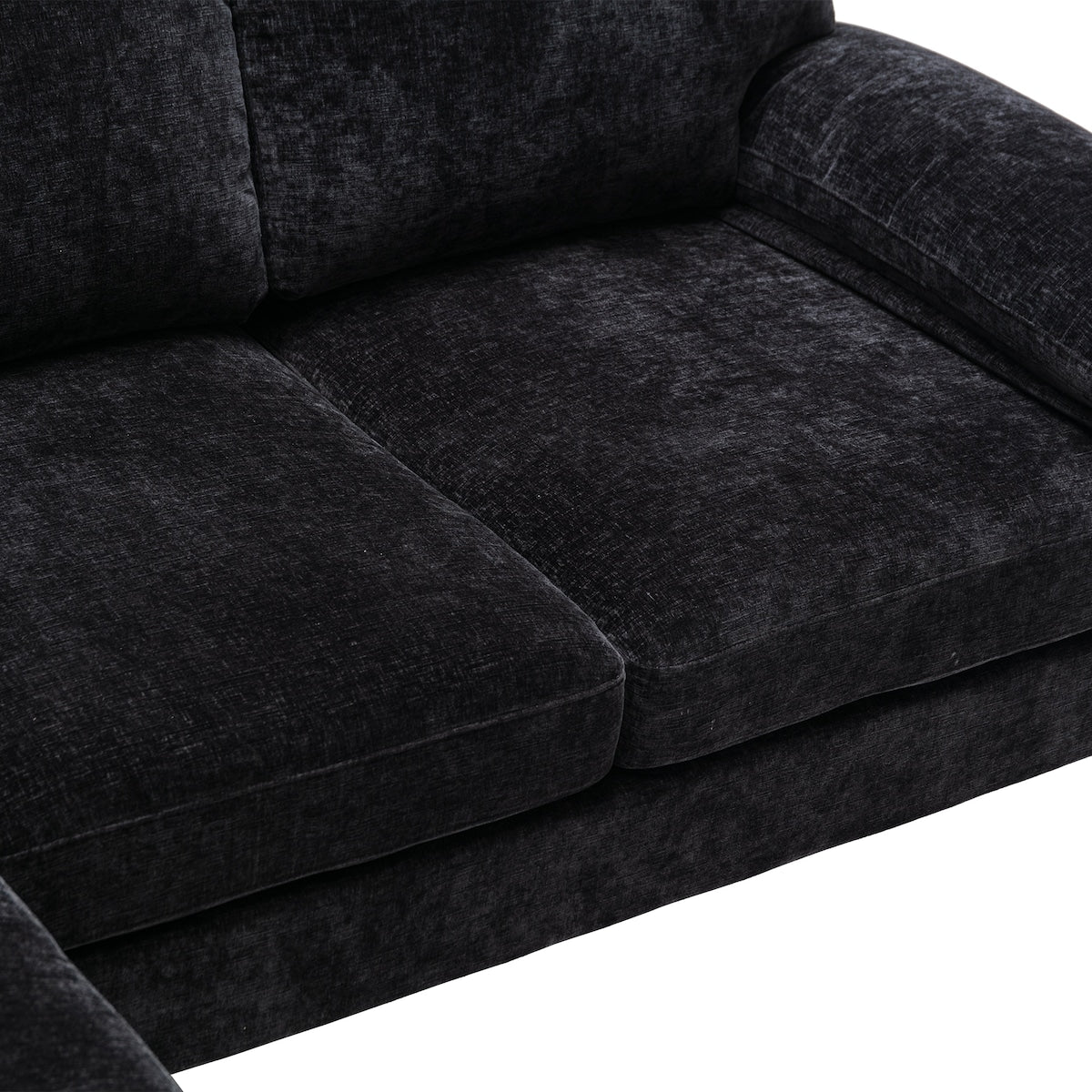 3-seater Sofa L-shape Polyester Padded Sectional Pillow Top Arms Sofa Chaise