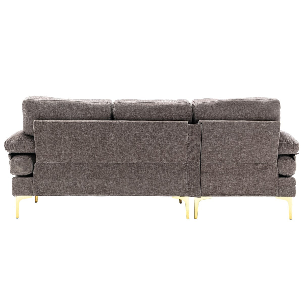 3-seater Sofa L-shape Polyester Padded Sectional Pillow Top Arms Sofa Chaise