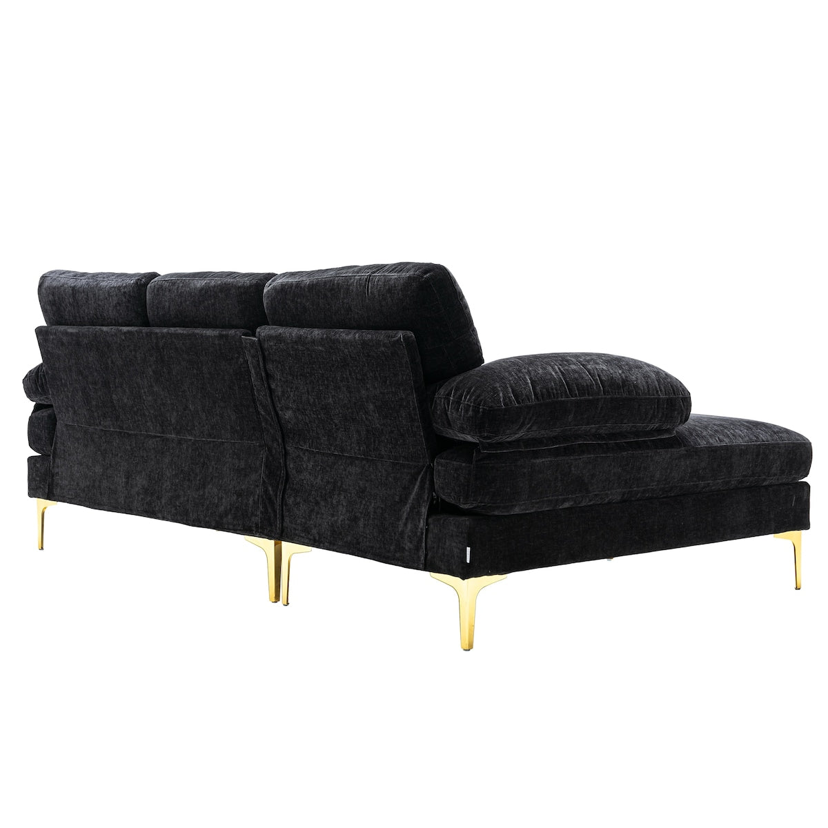 3-seater Sofa L-shape Polyester Padded Sectional Pillow Top Arms Sofa Chaise