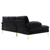 3-seater Sofa L-shape Polyester Padded Sectional Pillow Top Arms Sofa Chaise