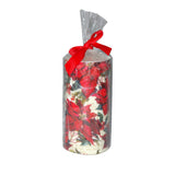 3 x 6-inch Christmas Poinsettia Pillar Candles (Set of 4)