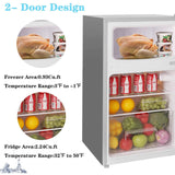 3.2 Cu.ft Compact Refrigerator Double Door Mini Fridge with Top Door