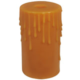 3.5 In. Wide X 6 In. High Poly Resin Honey Amber Flat Top Candle Cover
