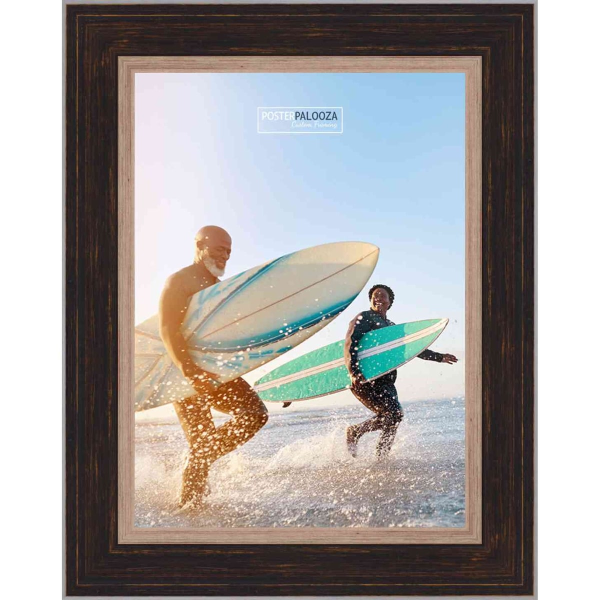 3.5x5 Traditional Black Complete Wood Picture Frame with UV Acrylic, Foam Board Backing, & Hardware