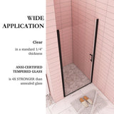 30/32/34/36 Inch Semi-Frameless Pivot Shower Door with Clear Tempered Glass