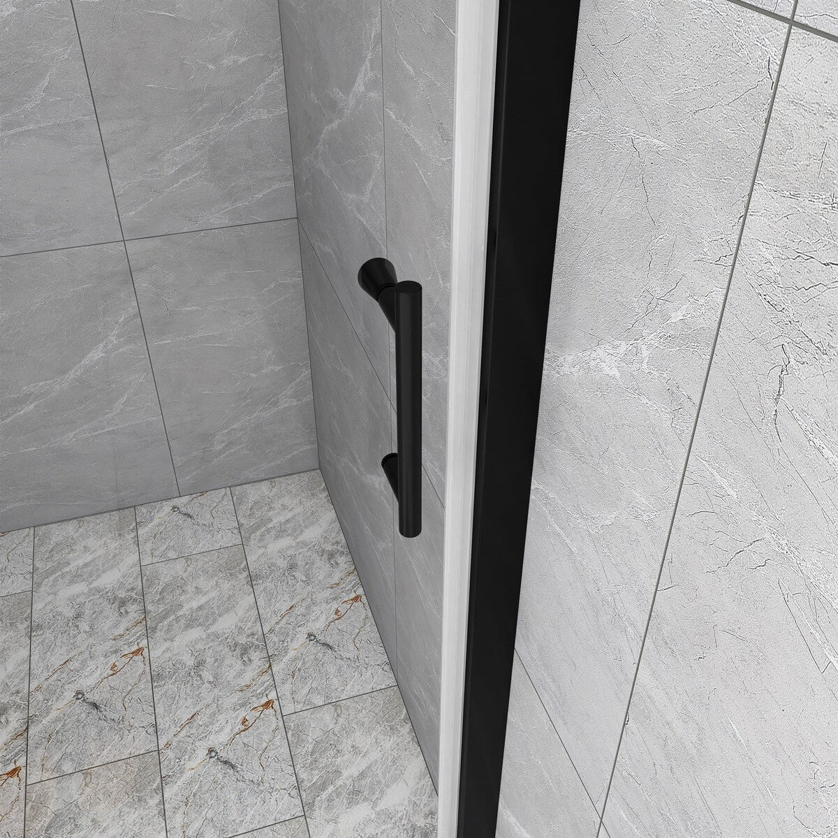 30/32/34/36 Inch Semi-Frameless Pivot Shower Door with Clear Tempered Glass