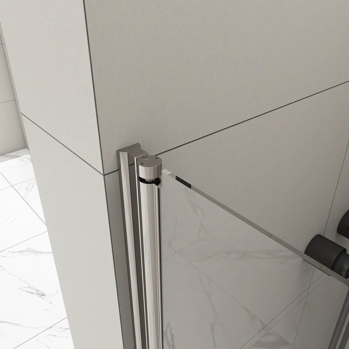 30/32/34/36 Inch Semi-Frameless Pivot Shower Door with Clear Tempered Glass