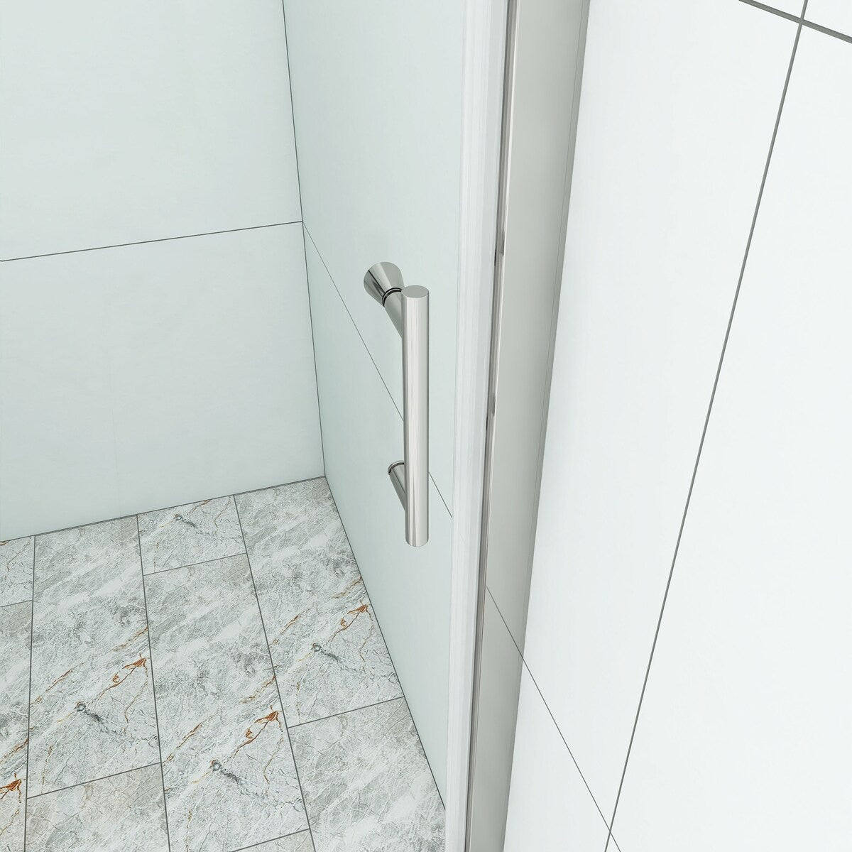 30/32/34/36 Inch Semi-Frameless Pivot Shower Door with Clear Tempered Glass