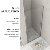 30/32/34/36 Inch Semi-Frameless Pivot Shower Door with Clear Tempered Glass