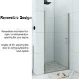 30/32/34/36 Inch Semi-Frameless Pivot Shower Door with Clear Tempered Glass