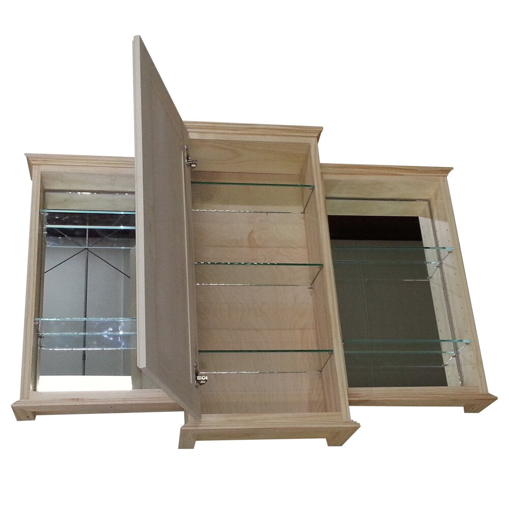 30 x 36 x 30-inch Ashley Triple Series On-the-wall Bath Cabinet and 3.5-inch deep Side Mirrored Niches