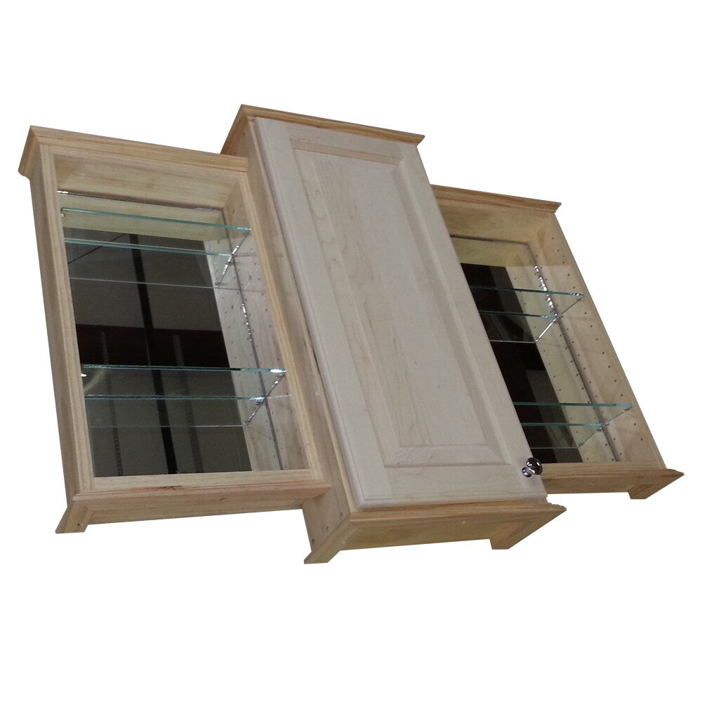 30 x 36 x 30-inch Ashley Triple Series On-the-wall Bath Cabinet and 3.5-inch deep Side Mirrored Niches