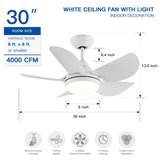 30 In Intergrated LED Ceiling Fan Lighting with ABS Blade