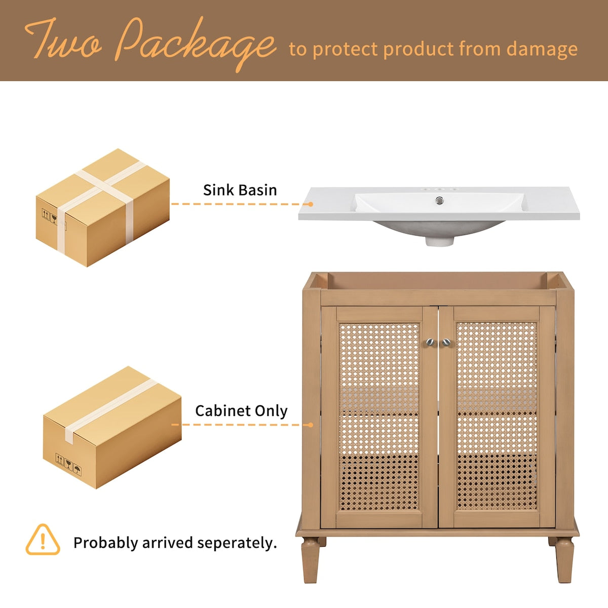 30 Inch Bathroom Vanity with Resin Sink, Freestangding Bathroom Vanity Set with Hidden Drawer, Storage Cabient for Bathroom